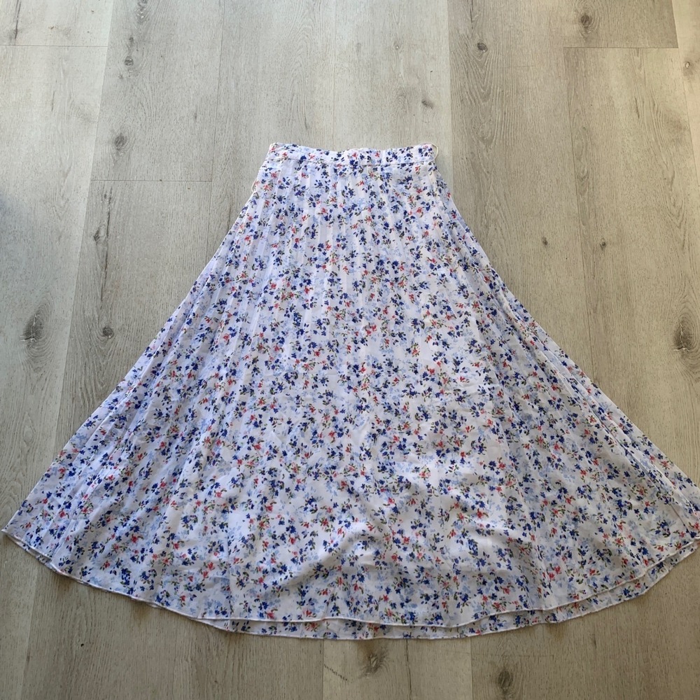 Japna Floral Midi A-Line Skirt - Breezy Boho Ditsy Print Sz S